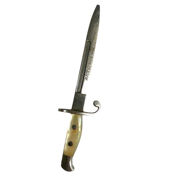 Antique Miniature Bayonet WWI Mother Of Pearl MOP Handle Marked Blade Antwerpen - Picture 1 of 5